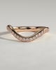 Moana - Bead Set Pave Wave Band Wedding Ring - 18k Rose Gold