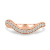 Moana - Bead Set Pav Curved Wedding Band - 18k Rose Gold