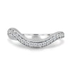 Moana - Bead Set Pav Curved Wedding Band - 18k White Gold