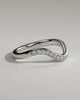 Moana - Bead Set Pave Wave Band Wedding Ring - 18k White Gold
