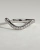 Moana - Bead Set Pave Wave Band Wedding Ring - 18k White Gold
