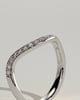 Moana - Bead Set Pave Wave Band Wedding Ring - 18k White Gold