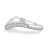 Moana - Bead Set Pav Curved Wedding Band - 18k White Gold