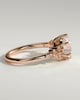 Molly - Round 6 Claw Solitaire with Clustered Round Shoulder Stones Engagement Ring - 18k Rose Gold