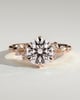 Molly - Round 6 Claw Solitaire with Clustered Round Shoulder Stones Engagement Ring - 18k Rose Gold