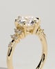 Molly - Round 6 Claw Solitaire with Clustered Round Shoulder Stones Engagement Ring - 18k Yellow Gold