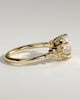 Molly - Round 6 Claw Solitaire with Clustered Round Shoulder Stones Engagement Ring - 18k Yellow Gold