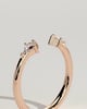 Monique -  Kite Accent Stone Open Band Wedding Ring - 18k Rose Gold