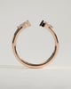Monique -  Kite Accent Stone Open Band Wedding Ring - 18k Rose Gold