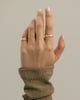 Monique -  Kite Accent Stone Open Band Wedding Ring - 18k Rose Gold