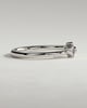 Monique -  Kite Accent Stone Open Band Wedding Ring - 18k White Gold