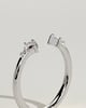 Monique -  Kite Accent Stone Open Band Wedding Ring - 18k White Gold