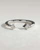 Monique -  Kite Accent Stone Open Band Wedding Ring - 18k White Gold