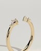 Monique -  Kite Accent Stone Open Band Wedding Ring - 18k Yellow Gold