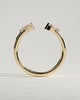 Monique -  Kite Accent Stone Open Band Wedding Ring - 18k Yellow Gold