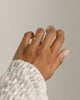 Monique -  Kite Accent Stone Open Band Wedding Ring - 18k Yellow Gold