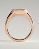 Montanah - Emerald East West Bezel Solitaire with Signet Band Engagement Ring - 18k Rose Gold