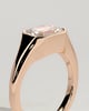 Montanah - Emerald East West Bezel Solitaire with Signet Band Engagement Ring - 18k Rose Gold