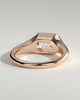 Montanah - Emerald East West Bezel Solitaire with Signet Band Engagement Ring - 18k Rose Gold