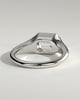 Montanah - Emerald East West Bezel Solitaire with Signet Band Engagement Ring - 18k White Gold