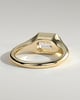 Montanah - Emerald East West Bezel Solitaire with Signet Band Engagement Ring - 18k Yellow Gold