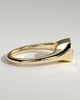 Montanah - Emerald East West Bezel Solitaire with Signet Band Engagement Ring - 18k Yellow Gold