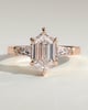 Myrtle - Elongated Hexagon Trilogy with Tapered Baguette Side Stones - 18k Rose Gold
