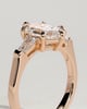 Myrtle - Elongated Hexagon Trilogy with Tapered Baguette Side Stones - 18k Rose Gold