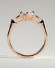 Myrtle - Elongated Hexagon Trilogy with Tapered Baguette Side Stones - 18k Rose Gold