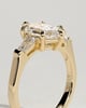 Myrtle - Elongated Hexagon Trilogy with Tapered Baguette Side Stones - 18k Yellow Gold