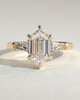 Myrtle - Elongated Hexagon Trilogy with Tapered Baguette Side Stones - 18k Yellow Gold