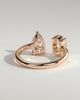 Nadia - Pear and Oval Open Band Toi et Moi - 18k Rose Gold