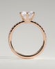 Naomi  6 Claw Pav Round Solitaire - 18k Rose Gold