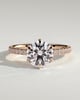 Naomi  6 Claw Pav Round Solitaire - 18k Rose Gold