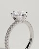 Naomi  6 Claw Pav Round Solitaire - 18k White Gold