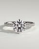 Naomi  6 Claw Pav Round Solitaire - 18k White Gold