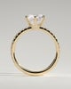 Naomi  6 Claw Pav Round Solitaire - 18k Yellow Gold