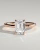 Nara - Emerald 4 Claw Solitaire with Hidden Halo and Floating Cathedral Low Setting Engagement Ring - 18k Rose Gold