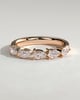 Narissa - Pear East West Accent Stone with Closed Basket Setting Wedding Ring - 18k Rose Gold