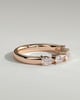 Narissa - Pear East West Accent Stone with Closed Basket Setting Wedding Ring - 18k Rose Gold