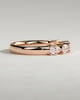 Narissa - Pear East West Accent Stone with Closed Basket Setting Wedding Ring - 18k Rose Gold