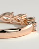 Narissa - Pear East West Accent Stone with Closed Basket Setting Wedding Ring - 18k Rose Gold
