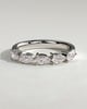 Narissa - Pear East West Accent Stone with Closed Basket Setting Wedding Ring - 18k White Gold