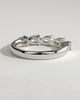 Narissa - Pear East West Accent Stone with Closed Basket Setting Wedding Ring - 18k White Gold