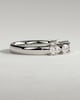 Narissa - Pear East West Accent Stone with Closed Basket Setting Wedding Ring - 18k White Gold