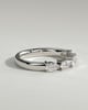 Narissa - Pear East West Accent Stone with Closed Basket Setting Wedding Ring - 18k White Gold