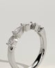 Narissa - Pear East West Accent Stone with Closed Basket Setting Wedding Ring - 18k White Gold