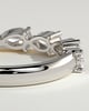 Narissa - Pear East West Accent Stone with Closed Basket Setting Wedding Ring - 18k White Gold