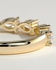 Narissa - Pear East West Accent Stone with Closed Basket Setting Wedding Ring - 18k Yellow Gold