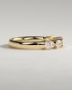 Narissa - Pear East West Accent Stone with Closed Basket Setting Wedding Ring - 18k Yellow Gold